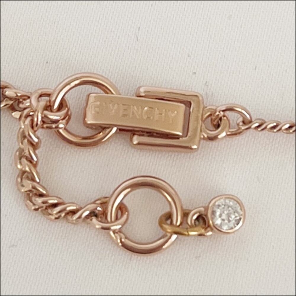 GIVENCHY Vintage Crystal Rose Gold Pear Y Drop Necklace Pendant - Picture 4 of 8